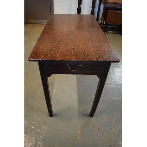 336 - Early Victorian oak side table with a single drawer. In good sturdy condition. 100 x 52 x 72cm. Some... 