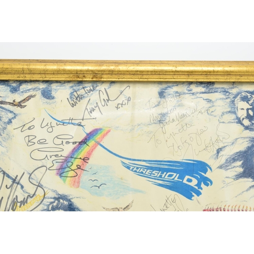 5Y - The Moody Blues signed fan artwork by Lynette Blake (Blake was a huge fan who would often get backst... 