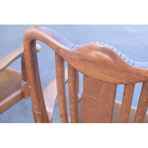 340 - Pair of Edwardian upholstered chairs (one has been cracked across the front legs though it can still... 