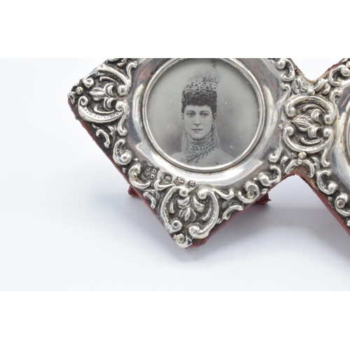 212 - Miniature Hallmarked silver double photo frame Chester 1900