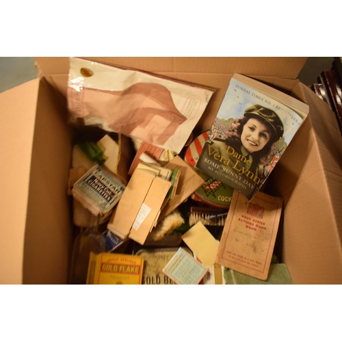 280D - A mixed collection of items to include old tins, labels, wooden figures etc. No condition reports, e... 