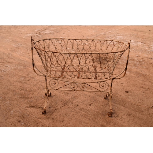 342 - Late Victorian swinging wire work garden feature/planter/ basket. In good structural condition with ... 