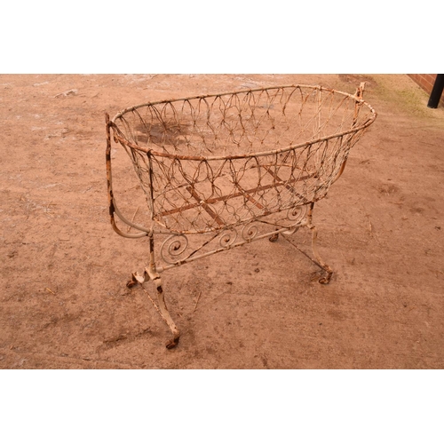 342 - Late Victorian swinging wire work garden feature/planter/ basket. In good structural condition with ... 