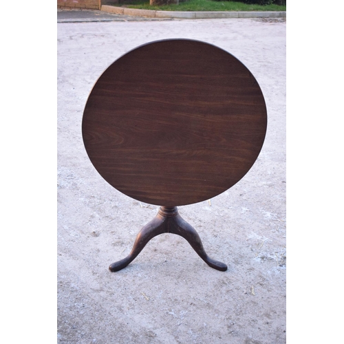 343 - Early 20th century oak circular tilt top tripod table, potentially the top is newer than the base. S... 