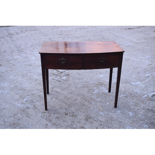 347 - Edwardian mahogany side table woth 2 drawers. In good condition with some water stains, signs of old... 