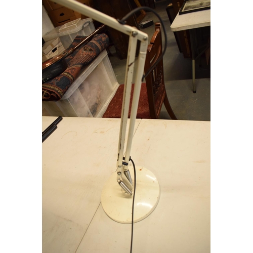 101 - Mid 20th century white anglepoise lamp in untouched condition. There is some tape in some places. No... 