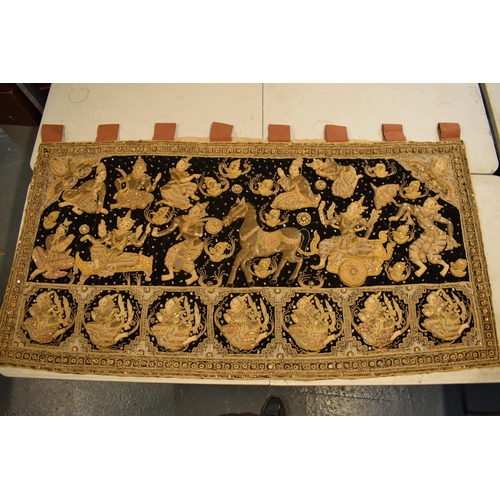 109 - 20th century Middle Eastern hand stitched wall hanging. 162cm x 83cm (not including the hanging loop... 