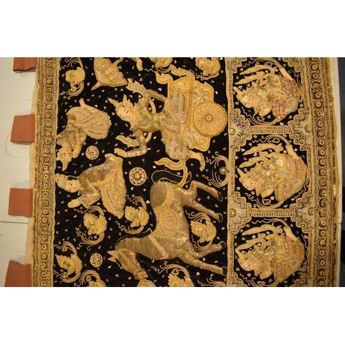 109 - 20th century Middle Eastern hand stitched wall hanging. 162cm x 83cm (not including the hanging loop... 