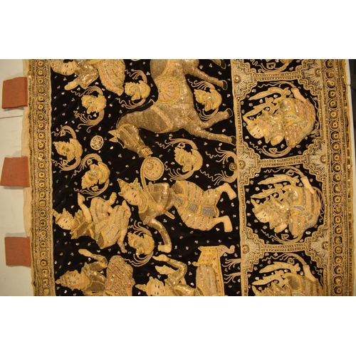 109 - 20th century Middle Eastern hand stitched wall hanging. 162cm x 83cm (not including the hanging loop... 