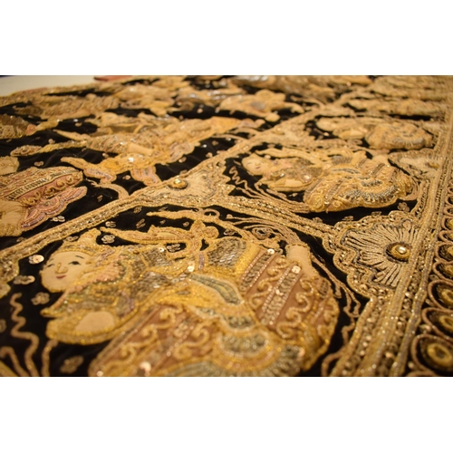 109 - 20th century Middle Eastern hand stitched wall hanging. 162cm x 83cm (not including the hanging loop... 