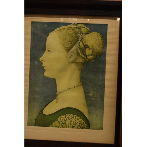 165 - A collection of 20th century reproduction prints of 'Beatrice d'Este' by Leonardo da Vinci together ... 