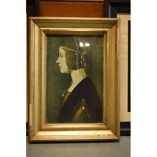 165 - A collection of 20th century reproduction prints of 'Beatrice d'Este' by Leonardo da Vinci together ... 