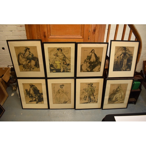 168 - After William Nicholson, 'Characters of Romance' chromo lithographs circa 1900 to include characters... 