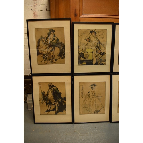 168 - After William Nicholson, 'Characters of Romance' chromo lithographs circa 1900 to include characters... 