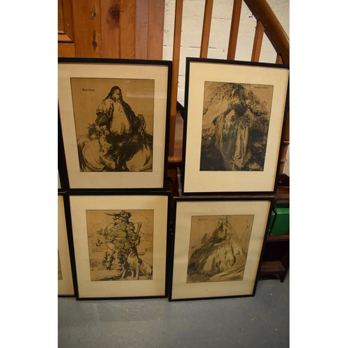 168 - After William Nicholson, 'Characters of Romance' chromo lithographs circa 1900 to include characters... 