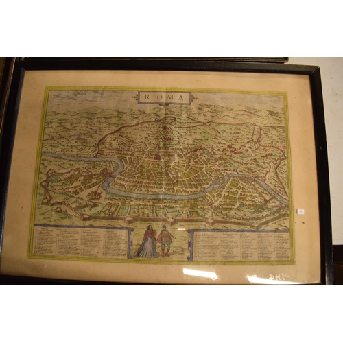 179 - A collection of antique prints to include H Toplis 1950, a map of Roma, Thomas Guy and a naked scene... 