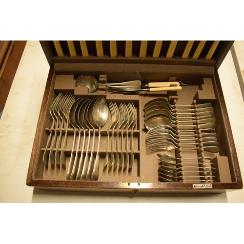 206 - Cased Mappin and Webb nickel silver cutlery canteen (approx 45 pieces). There are a few bits of cutl... 