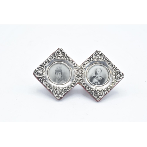 212 - Miniature Hallmarked silver double photo frame Chester 1900