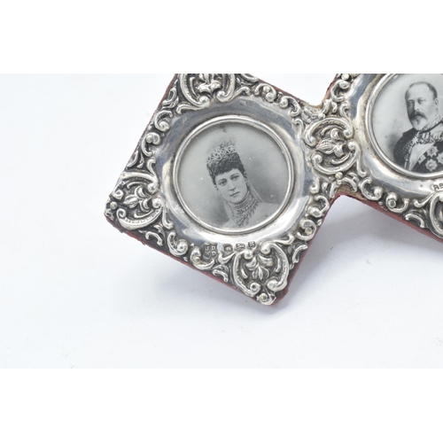 212 - Miniature Hallmarked silver double photo frame Chester 1900