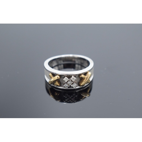 241 - 9ct white gold diamond ring (marked 9k), 5.8 grams gross weight.