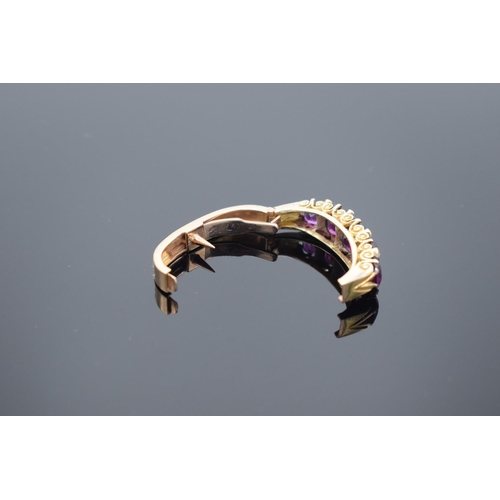 248 - Gold garnet and diamond scarf clip