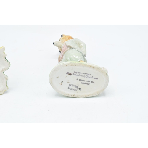 253 - Beswick Beatrix Potter figures Timmy Willie from Johnny Town Mouse and Foxy Whispered Gentleman, bot... 