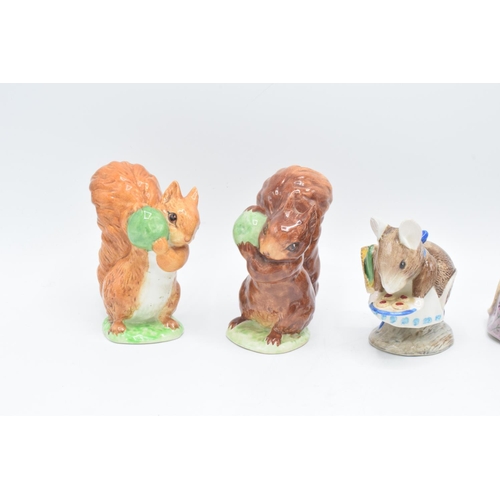 255 - Beswick Beatrix Potter figures to include mr Drake Puddle-duck, Hunca Munca sweeping, Appley Dapply ... 