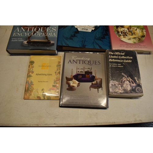 289 - A selection of antiques reference books including Lladro, Millers, Antiques Roadshow etc