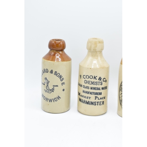 29 - A collection of stoneware bottles to include Bullard and Son, Facet, Cook Chemists and Bewick Brothe... 