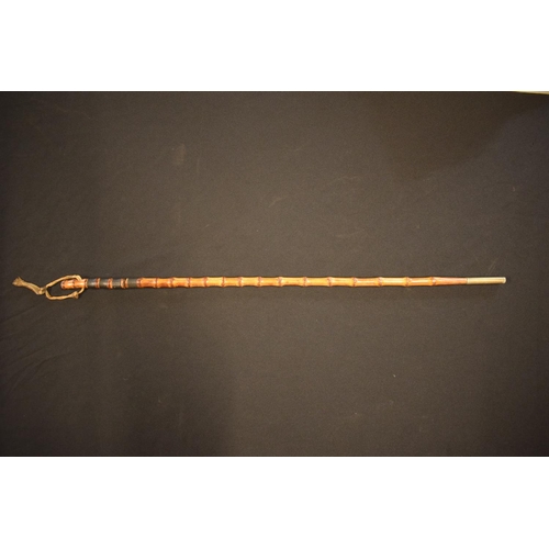 302 - Victorian bamboo trefoil fullered sword stick. Some tape repairs to the top of the items. Unmarked. ... 