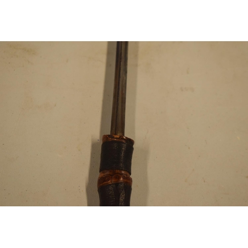 302 - Victorian bamboo trefoil fullered sword stick. Some tape repairs to the top of the items. Unmarked. ... 