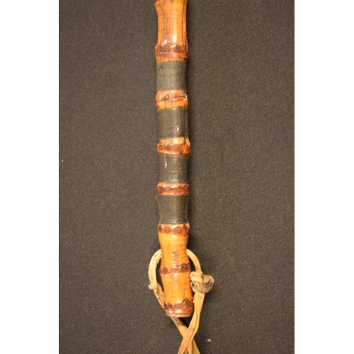 302 - Victorian bamboo trefoil fullered sword stick. Some tape repairs to the top of the items. Unmarked. ... 