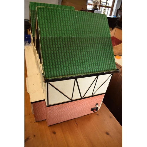 304 - Large 20th century wooden dolls house with 6 rooms, opens from the back. With electrics which will n... 