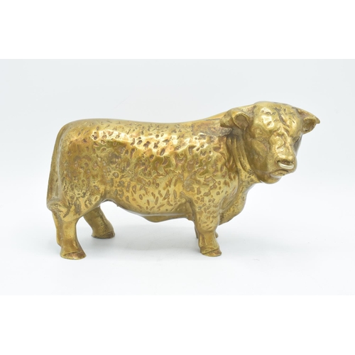 305 - 20th century cast brass butcher's shop model of a Hereford bull. Solid brass, approx 4kg heavy. 25 x... 