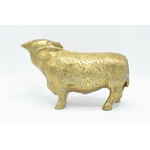 305 - 20th century cast brass butcher's shop model of a Hereford bull. Solid brass, approx 4kg heavy. 25 x... 