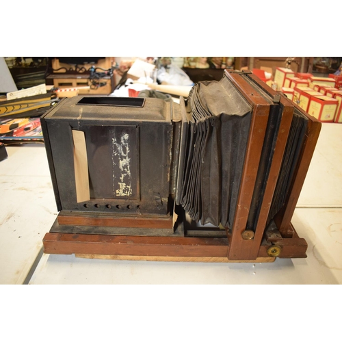 329 - Antique magic lantern/ horizontal slide plater projector which has been converted to a light. Sold a... 