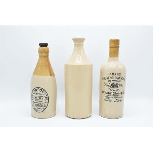 38 - A collection of stoneware bottles to include best London Stout, Inmans Cleanser and one unmarked exa... 