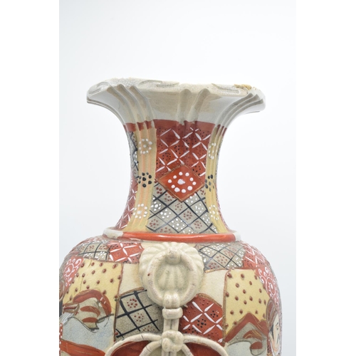 56 - A large early 20th century oriental vase together with a similar smaller example (2) Both examples a... 