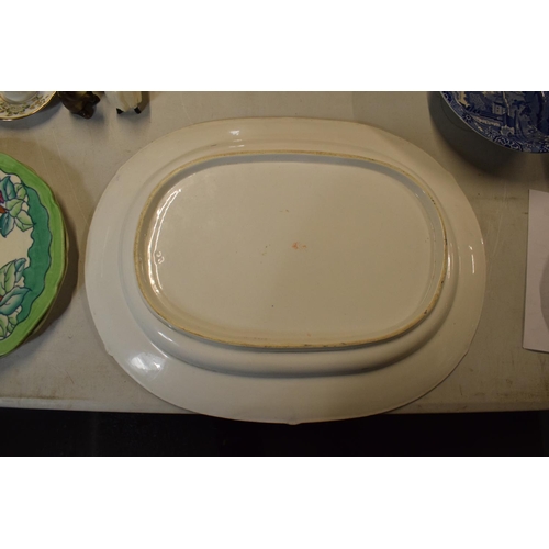 61 - 19th century Derby Bloor cobalt blue meat platter. Generally in good condition however there are 2 s... 