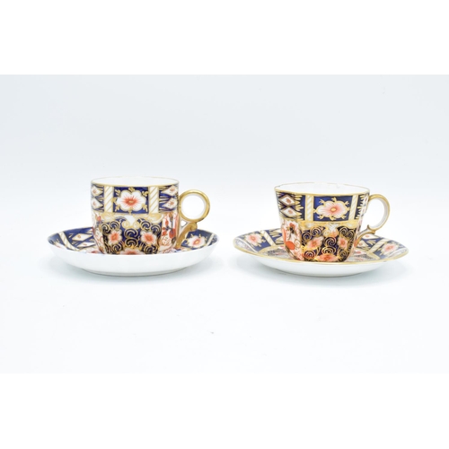 73 - Royal Crown Derby early 20th century Imari cups and saucers (2 duos) All first quality. Both sets ha... 