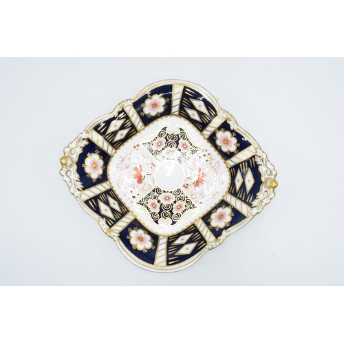 78 - Royal Crown Derby square dish in the Imari 2451 design with acorn handles. First quality with some s... 