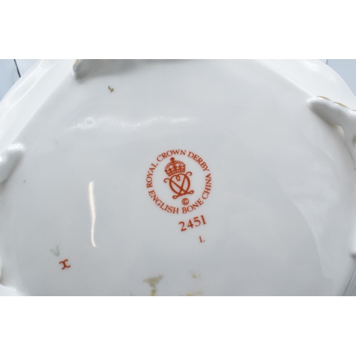 78 - Royal Crown Derby square dish in the Imari 2451 design with acorn handles. First quality with some s... 