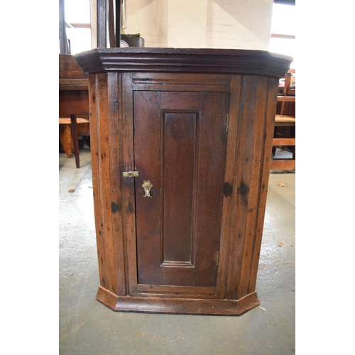 343 - Unusual Victorian oak corner cupboard. missing one shelf on the bottom. Signs of old worm with signs... 