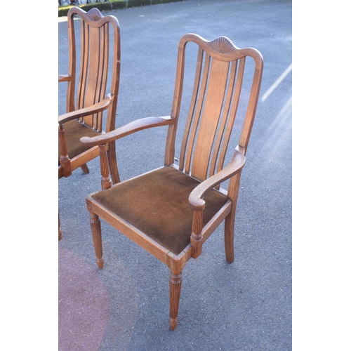 350 - Pair of Edwardian upholstered chairs (one has been cracked across the front legs though it can still... 