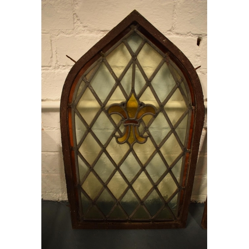 353 - 19th century arched gothic church leaded windows (probably from a Welsh chapel)(2)