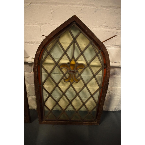 353 - 19th century arched gothic church leaded windows (probably from a Welsh chapel)(2)