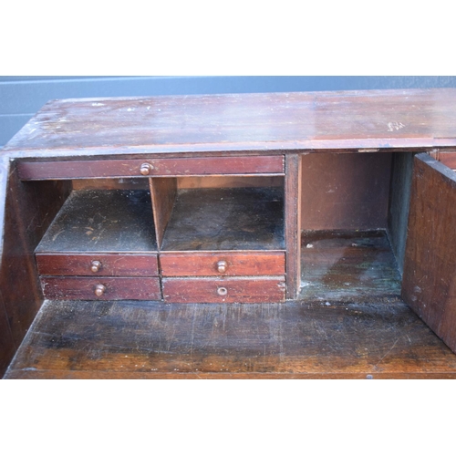 356 - Late Victorian/ Edwardian oak bureau. In good functional condition with some attention needed. Drawe... 