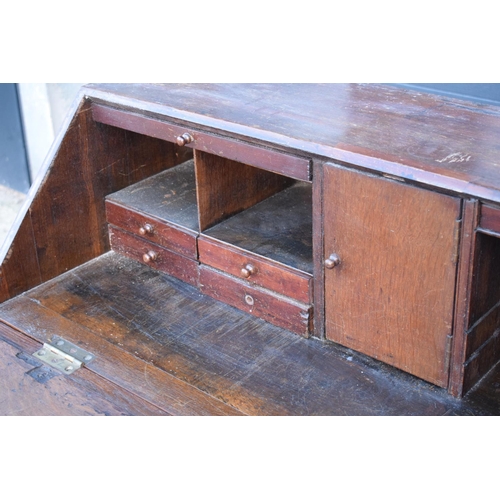 356 - Late Victorian/ Edwardian oak bureau. In good functional condition with some attention needed. Drawe... 