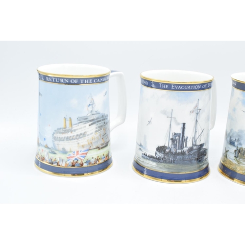 2 - A collection of Royal Doulton tankards to commemorate Gulf War, D-day Landings, Dunkirk and the Falk... 