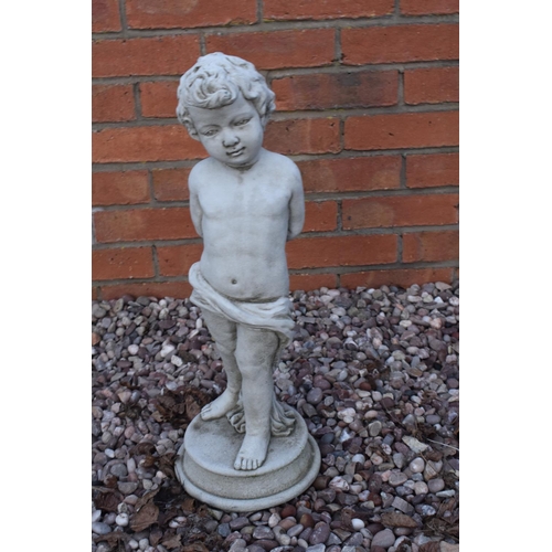 250 - Reconstituted stone model of an ivy boy. 54cm tall. 

Made in England, these items are frost and wea... 